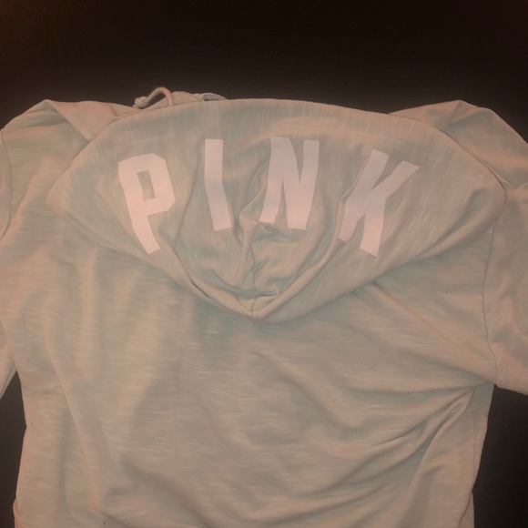 MINT GREEN/BLUE PINK CROPPED HOODIE - Picture 4 of 4